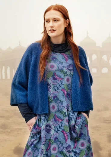 Kofta "Sora" i alpackamix - indigoblå/melange