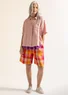 Blus "Seraj" i lin (rosa marmor M)