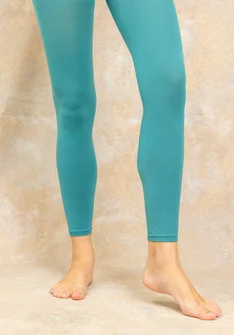 Enfärgade leggings i återvunnen polyamid - aquagrön