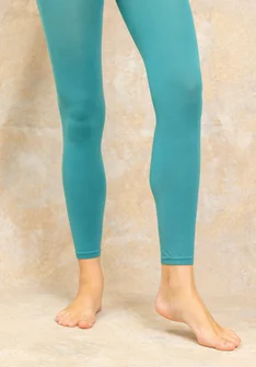 Enfärgade leggings i återvunnen polyamid - aquagrön
