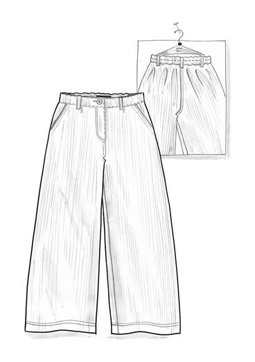 Vävd byxa "Agatha" i ekologisk bomull - mörk petrol