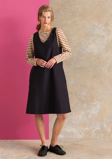 Vävd klänning ”Esme” i bomull/lin - svart