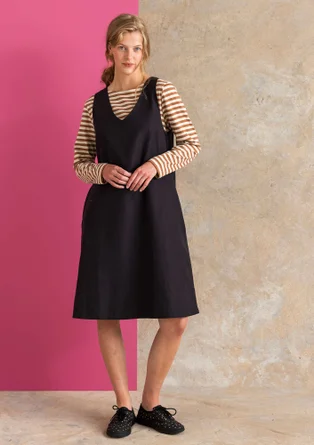 Vävd klänning ”Esme” i bomull/lin - svart