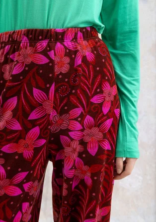 Velourbyxa "Cornus" i ekologisk bomull/återvunnen polyester - rödbeta