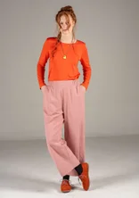 Vävd byxa i ekologisk bomull/lin - kalkrosa