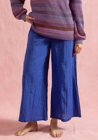 Vävd byxa i ekologisk bomull - briljantblå