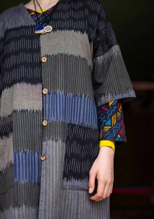 Vävd klänning "Hyderabad" i ekologisk bomull - lera