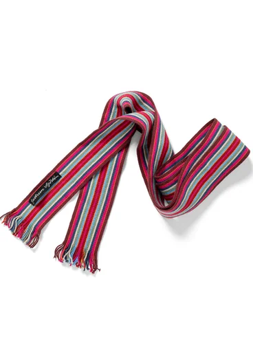 Stickat skärp "Andes" i ekologisk/återvunnen bomull - flerfärgad