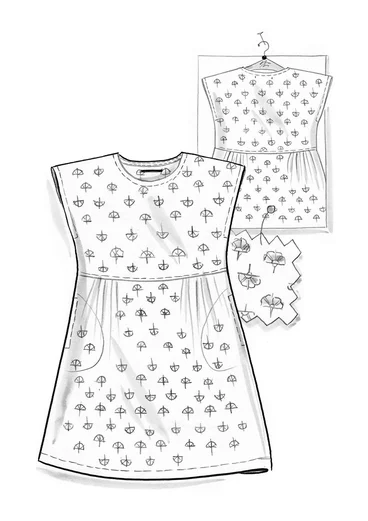 Vävd klänning ”Thistle” i ekologisk bomull - grönt te