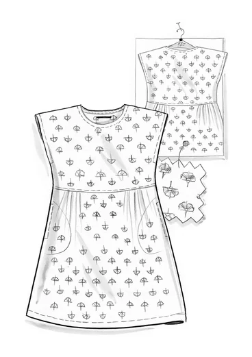 Vävd klänning ”Thistle” i ekologisk bomull - grönt te