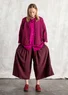 Vävd byxa "Rut" i viskos/lin (aubergine XL)