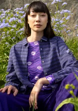 Vävd skjorta "Wavy" i ekologisk bomull - himmelsblå