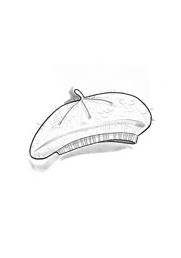 Stickad basker i alpackamix - björnbär/melange