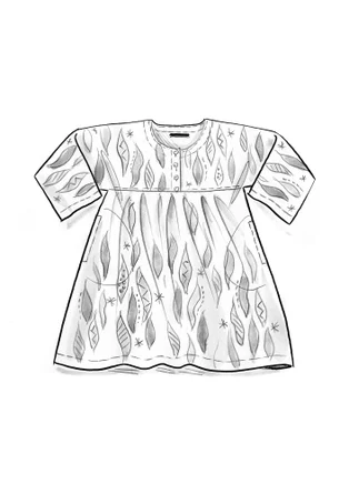 Vävd klänning "Marie" i ekologisk bomull/siden - cikada/mönstrad