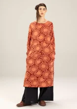 Mönstrad trikåklänning "Taiyoko" i lyocell/elastan - rooibos