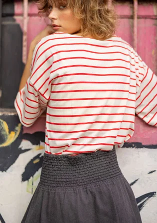 Vävd kort kjol "Ines" i ekologisk bomull - grafit