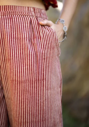 Vävd byxa "Willow" i ekologisk bomull - henna