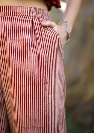 Vävd byxa "Willow" i ekologisk bomull - henna