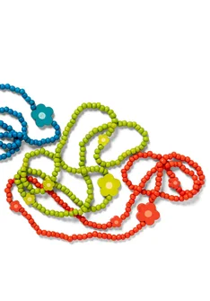 Halsband "Mira" i ben/återvunnet trä - chili