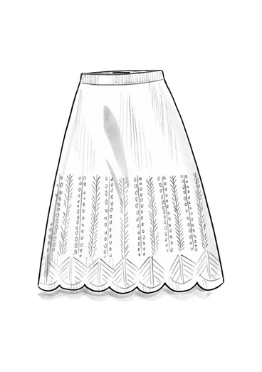 Stickad kjol "Forgetmenot"  i alpackamix - skogsgrön/melange