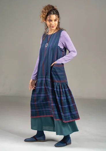 Vävd klänning "Kate" i ekologisk bomull - bläck