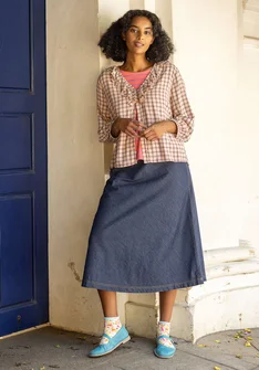 Vävd blus "Juliette" i viskos - ljus persika