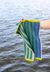 Gästhandduk "Sunset" i ekologisk bomull 2-pack - grönt havsglas