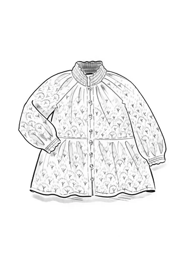 Vävd blus "Neela" i ekologisk bomull - fjäder