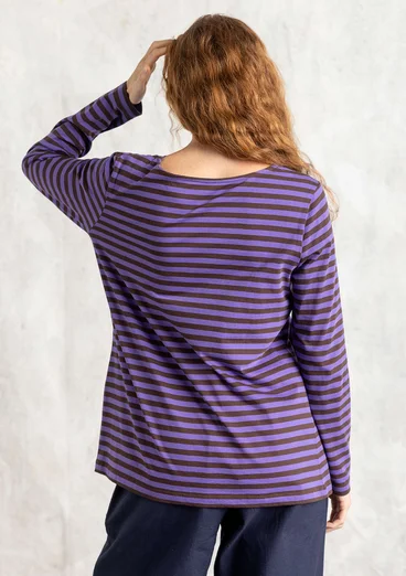 Basrandstop i ekologisk bomull - ametist/mullbär