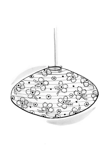 Lampskärm "Peru" i ekologisk bomull - indigo