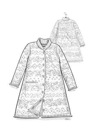 Långkofta "Nova Scotia" i lammull - indigogrön