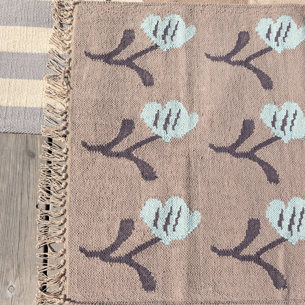 Matta "Wildflower" i ekologisk bomull - sandjord