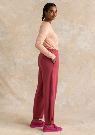 Trikåbyxa i viskos/elastan - fikon