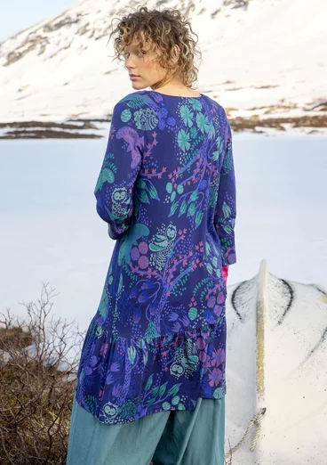 Trikåklänning "Yura" i ekologisk lyocell/elastan - midnattsblå