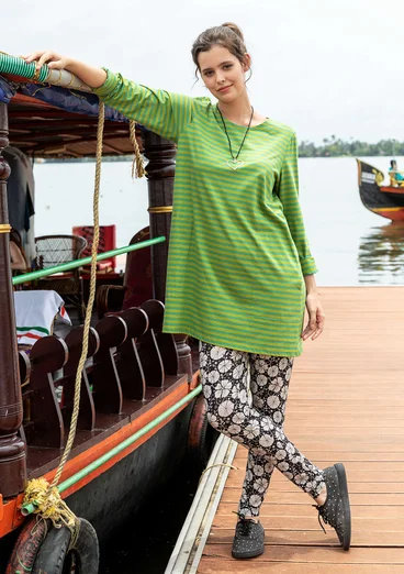 Mönstrade leggings "Cress" i lyocell/elastan - svart