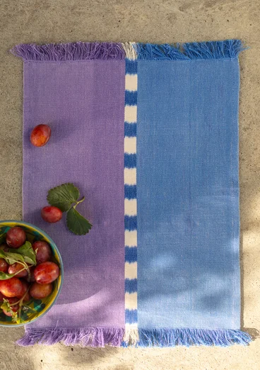 Bordstablett "Ira" i ekologisk bomull - havsblå