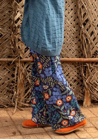 Trikåbyxa "Harriet" i lyocell/elastan - midnattsblå