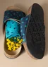 Sandal "Amber" i digitaltryckt tyg (indigo 36)