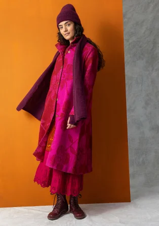 Vävd kappa "Marabel" i ull/polyester - granatäpple