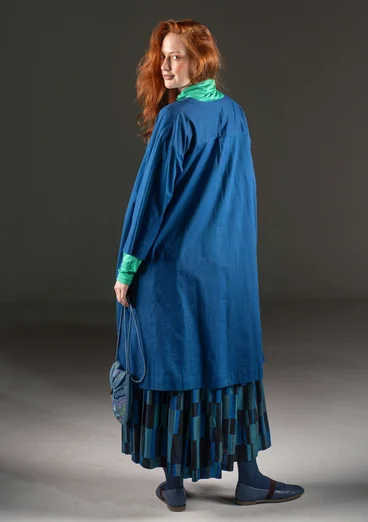 Vävd klänning "Kelly" i ekologisk bomull - indigoblå