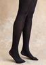 Enfärgade strumpbyxor i återvunnen polyamid (svart S/M)
