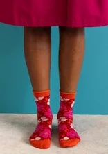 Strumpa ”Theia” i ekologisk bomull - amaryllis