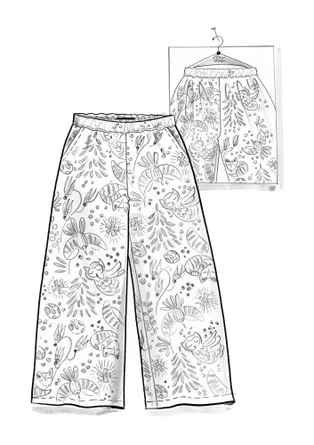 Vävd byxa "Denali" i ekologisk bomull - svart