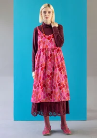 Vävd klänning "Antoinette" i ekologisk bomull - hibiskus