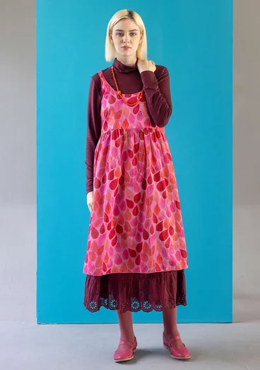 Vävd klänning "Antoinette" i ekologisk bomull - hibiskus