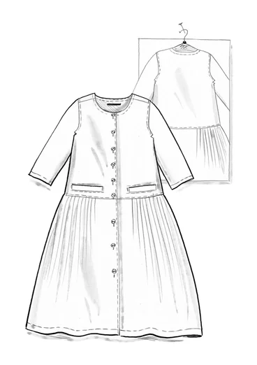 Vävd klänning ”Tindra” i ekologisk bomull - rosmarin