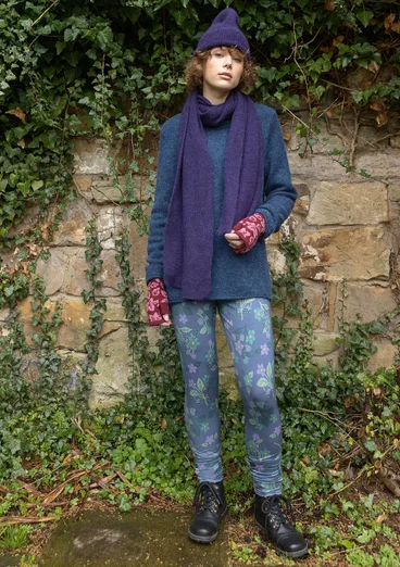 Blommiga leggings "Idun" i lyocell/elastan - dimblå