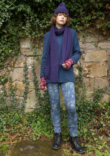 Blommiga leggings "Idun" i lyocell/elastan - dimblå
