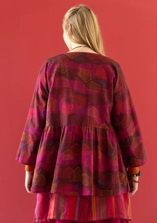 Blus "Alaska" i ekologisk bomull/lin - aubergine