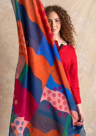 Sjal ”Ariel” i ekologisk bomull - stillahavsblå